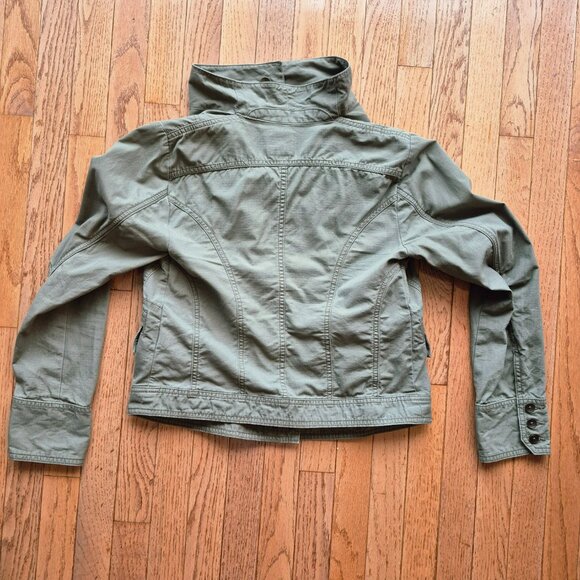 Eddie Bauer Jacket Funnel Neck Army Military Style Olive Utility Size Small - Picture 6 of 12